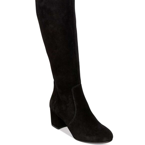 Steve Madden Women's Haydun Black Suede Block-Heel Boots - Sz. 7.5 - Picture 1 of 13